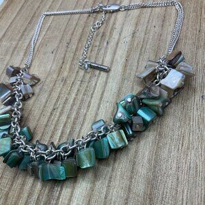 Kenneth Cole Multi Shell Silver Tone Necklace